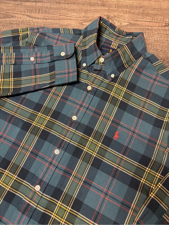 Ralph Lauren Other - Ralph Lauren Flannel Shirt L Mens Blue Green Classic Fit Pony Logo Button Up